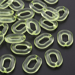 Anneaux de liaison acryliques transparents, connecteurs à liaison rapide, pour la fabrication de chaînes de câble, ovale, jaune vert, 24x18x5mm, diamètre intérieur: 13x7 mm, environ 403 pcs/500 g