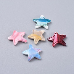 Cellulose Acetate(Resin) Pendants, Star, Mixed Color, 20~21x22x4.5mm, Hole: 1mm