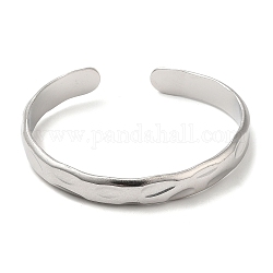 Bracelets de manchette en 304 acier inoxydable, bracelets ouverts ondulés pour femmes, couleur inoxydable, diamètre intérieur: 2-1/4x1-7/8 pouce (5.8x4.9 cm), 9mm