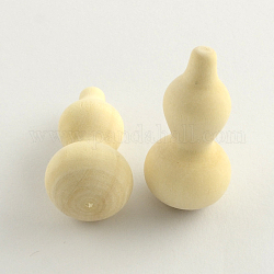 Gourd Unfinished Wood Beads, Natural Wooden Beads, Lead Free, No Hole Beads, Creamy White, 40x20mm