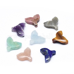Amuletos de piedra mezclada naturales y sintético, forma de cola de ballena, 12.5x14.5x4.5mm, agujero: 1 mm
