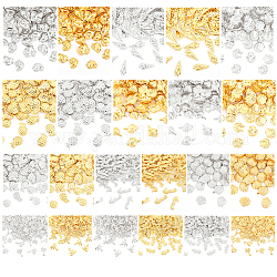 OLYCRAFT 2200Pcs Ocean Themed Resin Filler Alloy Resin Filling Crafts Nail Art Decoration Accessories for Jewelry Making - Golden & Silver