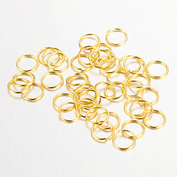 Hierro anillos del salto abierto, sin níquel, dorado, 8x0.7mm, aproximamente 6.6 mm de diámetro interior, aproximamente 860 unidades / 100 g