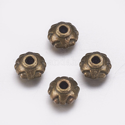 Séparateurs perles en alliage de style tibétain, sans plomb et sans nickel, donut, bronze antique, 7x5mm, Trou: 2mm