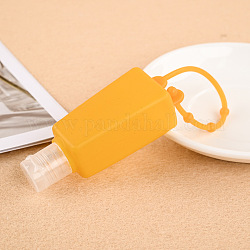 Handdesinfektionsflasche aus Kunststoff mit Silikonhülle, Tragbarer Schlüsselanhänger für Squeeze-Flaschen, orange, 10 mm
