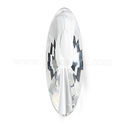 Transparente Glas-Anhänger, facettiert, Oval, für Kronleuchter Kristall hängende Anhänger, Transparent, 120x35x24 mm, Bohrung: 1.8 mm