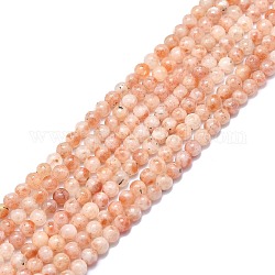 Chapelets de perles de sunstone naturelle naturelles, ronde, 6mm, Trou: 0.8mm, Environ 63 pcs/chapelet, 15.35 pouce (39 cm)