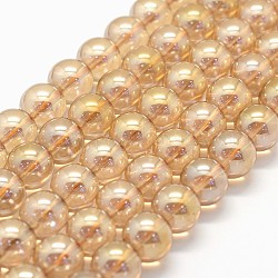 Chapelets de perles de cristal de quartz naturel électrolytique, ronde, navajo blanc, 10mm, Trou: 1mm, Environ 37 pcs/chapelet, 15 pouce