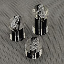 Schmuck Fingerringe Halter organischen Glasring Ständer-Sets, Kolumne, Schwarz, 25x30~50 mm, 3 Stück / Set