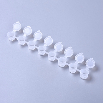 Tiras de macetas de pintura plástica, 3ml 8 macetas mini vasos de pintura vacíos con tapas, para manualidades artes pigmento de acuarela, blanco, 22.8x5.7x1.5 cm