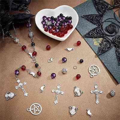 Наборы для самостоятельного изготовления ожерелий из католических четок DIY-AR0002-65-1