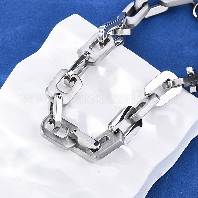 Браслеты из нержавеющей стали 304 с цепочкой для женщин и мужчин BJEW-R018-17P-1