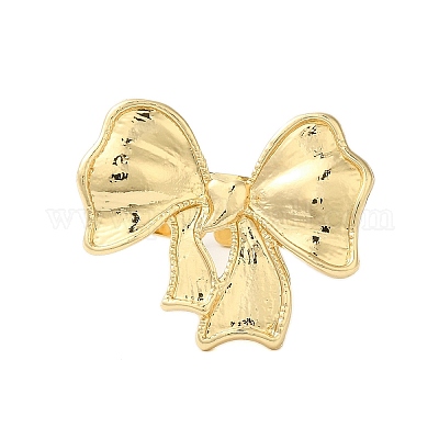 Открытые манжеты из сплава с бантом RJEW-U006-05G-1