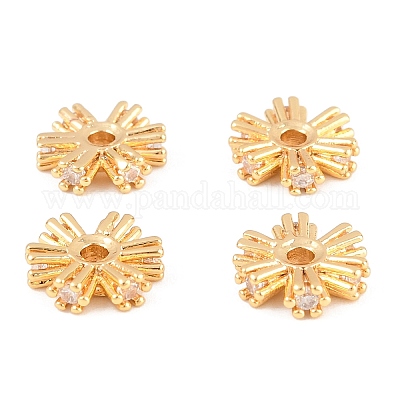 Латунные микро проложить кубического циркония бусы&nbsp;KK-H538-20B-G-1