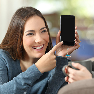 Ремешки для мобильных телефонов из эмалированного сплава морской жизни HJEW-AB00614-1