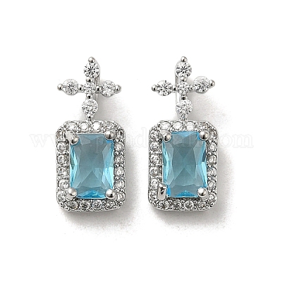 Подвески из латуни микропаве с фианитами и стеклом KK-H455-20P-1