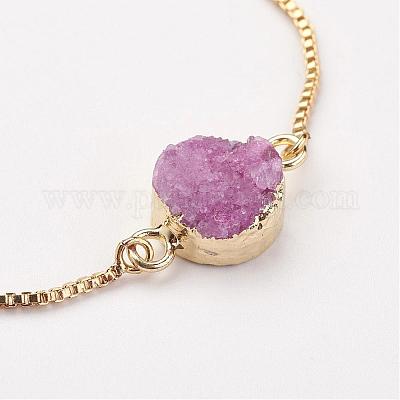 Браслеты-ползунки из натурального и окрашенного агата BJEW-JB02764-1