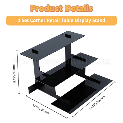 ジュエリー用の3段アクリルディスプレイライザー 化粧品 ミニフィギュア ブラック 24~36x3.95~23x0.3cmの通販 -  PandaHall（パンダホール）
