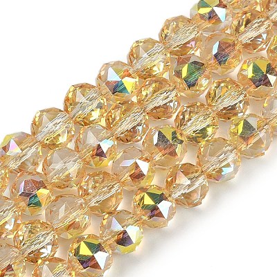 Прозрачные стеклянные бусины гальваническим пряди EGLA-N002-34C-C23-1