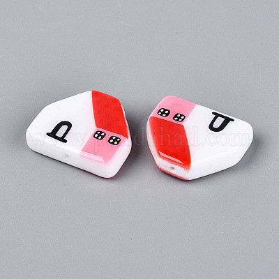 Печатные непрозрачные бусины из смолы&nbsp;RESI-N043-09A-01-1