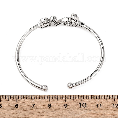 Браслеты из латуни с прозрачным кубическим цирконием в микропаве BJEW-H209-07P-1