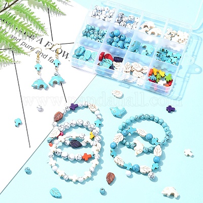 12 стиль окрашенных синтетических бирюзовых бусин TURQ-FS0001-04-1