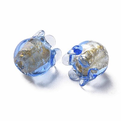 Ручная работа золотой фольги Lampwork бисер FOIL-T004-04C-1