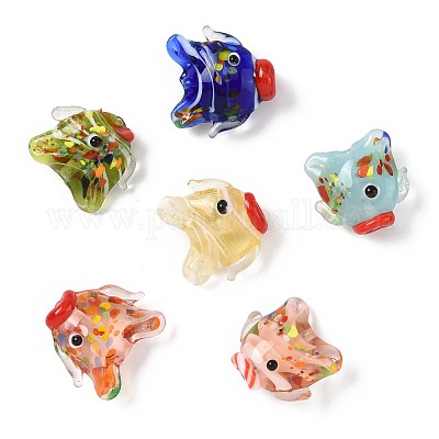 6шт 6 цвета бусины лэмпворк ручной работы LAMP-FS0001-56-1