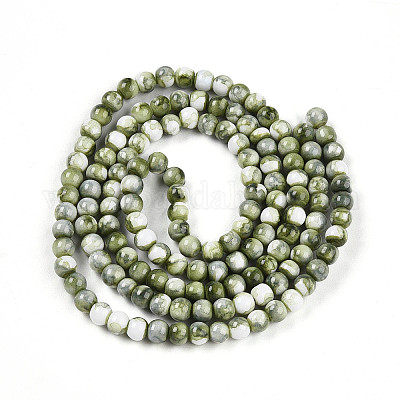 Выпечка окрашенные стеклянные бусины пряди DGLA-N003-6mm-C06-1