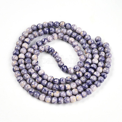 Выпечка окрашенные стеклянные бусины пряди X-DGLA-N003-6mm-C08-1