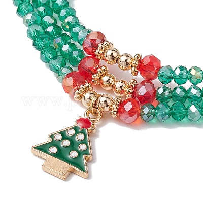 Браслеты стрейч с гранеными стеклянными бусинами BJEW-TA00515-1