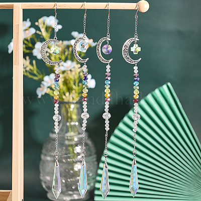 Подвесные украшения из сплава луны HJEW-CA0001-42-1