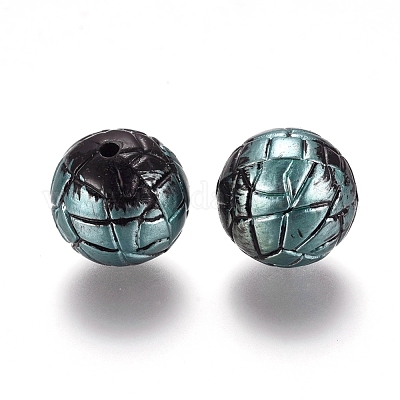 CCBプラスチックビーズ ラウンド ボール ガンメタ色 17.5mm 穴：1.8mm 