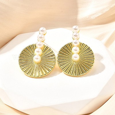 Латунные болтающиеся серьги EJEW-F358-02G-1