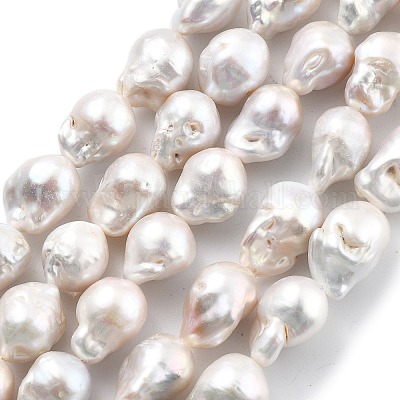 Нити натуральных бусин с ядровым жемчугом PEAR-B004-15C-03C-1