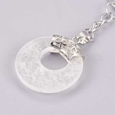 Брелок из натурального кварцевого хрусталя KEYC-P041-D17-1