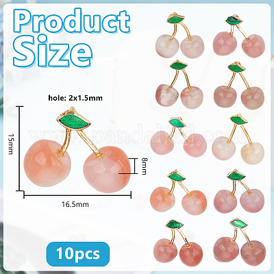 10 шт. подвески из натурального агата в виде фруктов G-OC0005-93-1