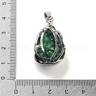 Подвески-капли из натурального рубина в цоизите G-G112-03P-10-1