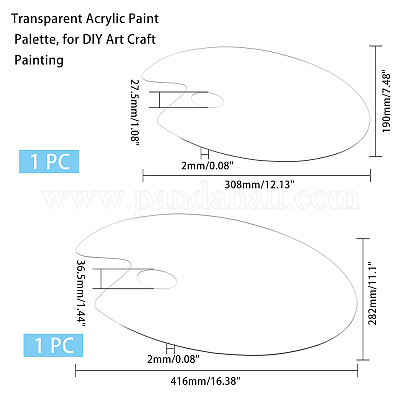  2PCS Acrylic Paint Palette Clear Paint Pallet, Thickened  Transparent Non-Stick Plastic Paint Palette for Acrylic Painting, Artist  Pallet for Craft DIY Art Painting Palette