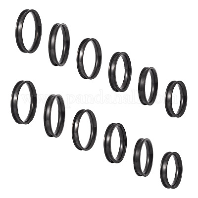 12 шт. 6 размера 201 нержавеющая сталь рифленые кольца для пальцев RJEW-TA0001-06EB-1