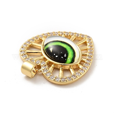 Подвески в форме сердца из латуни с прозрачным кубическим цирконием KK-G419-11G-05-1