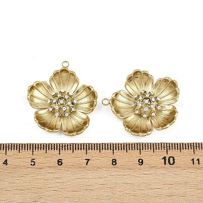 Подвески из нержавеющей стали 304 со стразами STAS-P415-22G-1