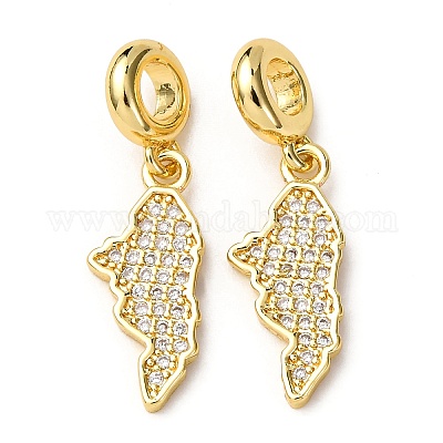 Латунь микропаве прозрачный кубический цирконий европейские подвески с подвесками KK-A265-07G-1