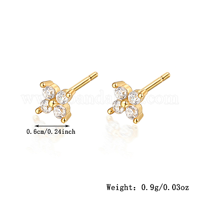 S925 серьги-гвоздики из стерлингового серебра с клевером KD5914-1-1