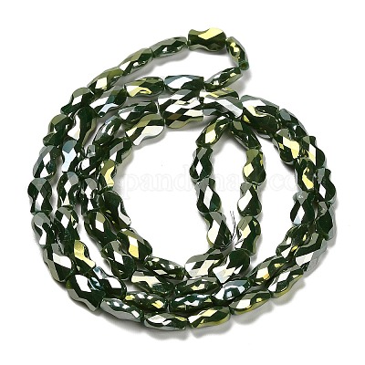 Стеклянные бусины с гальваническим покрытием  EGLA-P066-01A-AB02-1