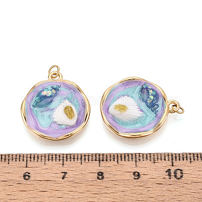 Подвески из нержавеющей стали 304 и эмалевой смолы с блестками в виде фарфоровой пудры STAS-T069-85A-1