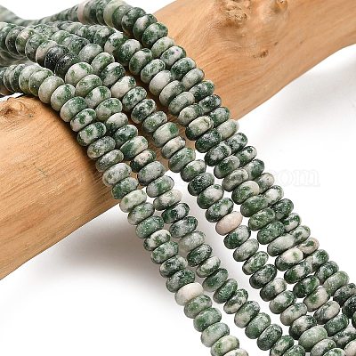 Натуральные зеленые пятна яшмовых нитей G-L635-A20-4x2mm-1