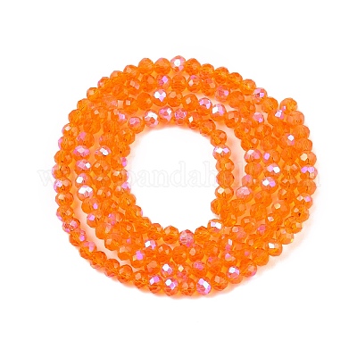 Стеклянные бусины с гальваническим покрытием  EGLA-A044-T2mm-L25-1