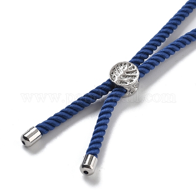 Серебряные браслеты из витого нейлонового шнура DIY-B066-03P-10-1