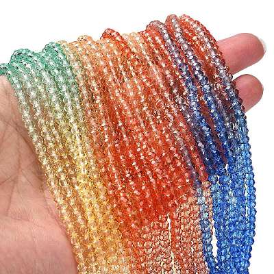 Прозрачные окрашенные стеклянные бусины X1-DGLA-A034-T4mm-A02-1